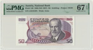 Autriche, 50 shillings 1986 - PMG 67 EPQ