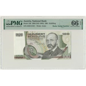 Austria, 100 Schilling 1984 - PMG 66 EPQ - radar serial number