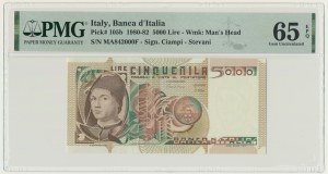 Italy, 5.000 Lire 1980-82 - PMG 65 EPQ