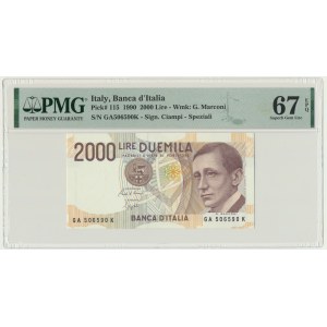 Włochy, 2.000 lirów 1990 - PMG 67 EPQ