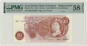 Great Britain, 10 Shillings (1966-1970) - PMG 58 EPQ - replacement