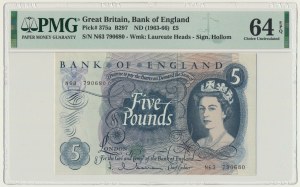 Great Britain, 5 Pounds (1963-1966) - PMG 64 EPQ