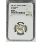 Germany, Bavaria, Regensburg, Heinrich II der Zänker, Denarius - NGC MS63