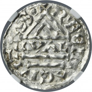 Germany, Bavaria, Regensburg, Heinrich II der Zänker, Denarius - NGC MS63
