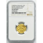 Silesia, Duchy of Liegnitz and Brieg, Wenceslaus I, Goldgulden (floren) undated - NGC AU DETAILS - RARE