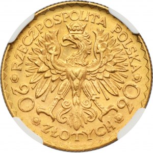 20 złotych 1925 Chrobry - NGC MS63