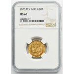 20 złotych 1925 Chrobry - NGC MS63