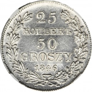 25 kopeck = 50 groschen Warsaw 1846 MW - NGC UNC DETAILS