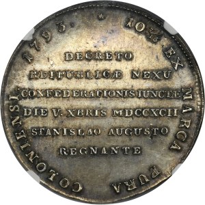 Poniatowski, Targowica Thaler 1793 - NGC MS62 - ex. Karolina Collection