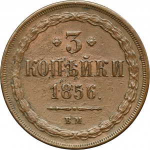 3 Kopeck Warsaw 1856 BM - RARE