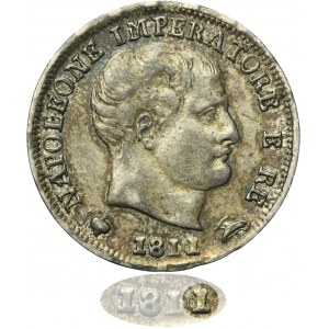 Italy, Kingdom of Italy, Napoleon I, 5 Soldi Milan 1811 M - overstruck from 1810