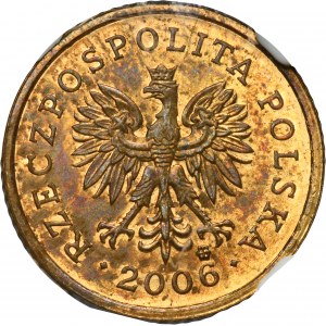 PRÓBA BRĄZ, 10 groszy 2006 - NGC MS63 RB - RZADKIE