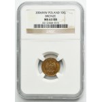 PRÓBA BRĄZ, 10 groszy 2006 - NGC MS63 RB - RZADKIE