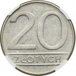 20 złotych 1986 - NGC AU55 - RZADKIE, szeroka data, cyfry w dacie duże
