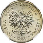 20 złotych 1986 - NGC AU55 - RZADKIE, szeroka data, cyfry w dacie duże