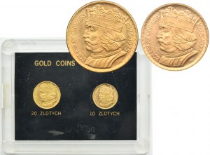 Set, 10 and 20 gold 1925 Chrobry (2 pieces).