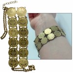 Bracelet made of 12 Russian 5 Kopeck coins from 1853-1862