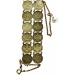 Bracelet made of 12 Russian 5 Kopeck coins from 1853-1862