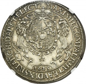 Allemagne, Electorat de Bavière, Maximilien Ier, Thaler de Munich 1625 - NGC AU58