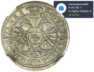 Allemagne, Duché de Montfort, Antoni III, 4 Krajcars (1 Batzen) 1694 - NGC AU58