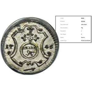 Augustus III of Poland, 1 Pfennig Dresden 1746 FWôF - PCGS MS63