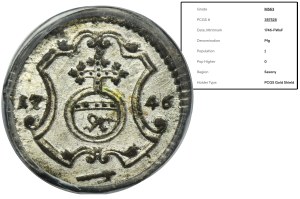 Augustus III of Poland, 1 Pfennig Dresden 1746 FWôF - PCGS MS63