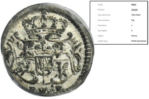 Augustus III of Poland, 1 Pfennig Dresden 1746 FWôF - PCGS MS63