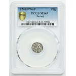 Augustus III of Poland, 1 Pfennig Dresden 1746 FWôF - PCGS MS63