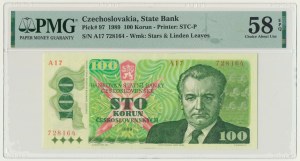 Tchécoslovaquie, 100 couronnes 1989 - PMG 58 EPQ