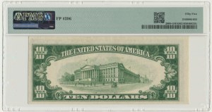 USA, Green Seal, Chicago, 10 Dollars 1934 - Julian & Snyder - PMG 55