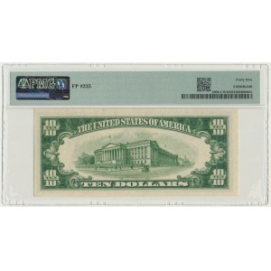 USA, Green Seal, Filadelfia, 10 dolarów 1934 - Julian & Snyder - PMG 45
