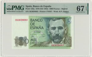 Spain, 1.000 Pesetas 1979 - PMG 67 EPQ