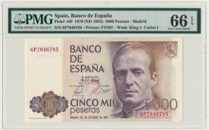 Spain, 5.000 Pesetas 1979 - PMG 66 EPQ