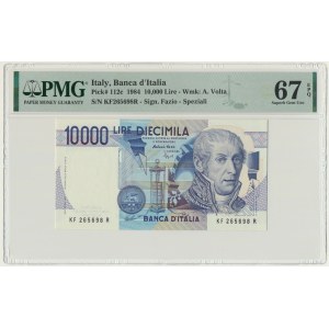 Włochy, 10.000 lirów 1984 - PMG 67 EPQ
