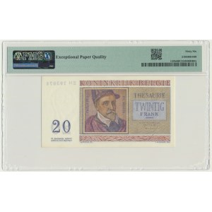 Belgium, 20 Francs 1956 - PMG 66 EPQ