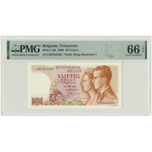 Belgium, 50 Francs 1966 - PMG 66 EPQ