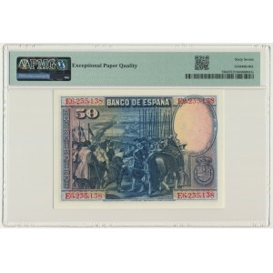 Spain, 50 Pesetas 1928 - PMG 67 EPQ