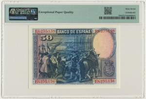 Spain, 50 Pesetas 1928 - PMG 67 EPQ