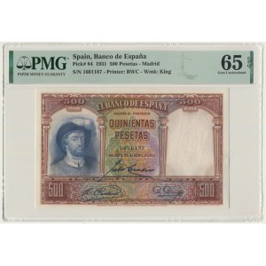 Hiszpania, 500 peset 1931 - PMG 65 EPQ