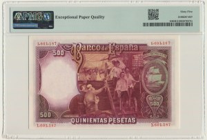 Espagne, 500 pesetas 1931 - PMG 65 EPQ
