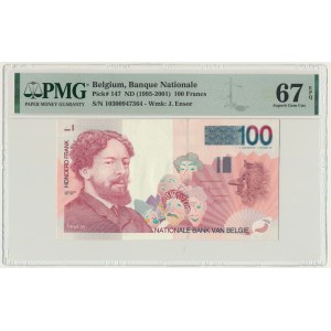Belgia, 100 franków (1995-2001) - PMG 67 EPQ