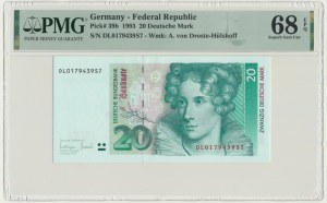 Germany, BDR, 20 Mark 1993 - PMG 68 EPQ