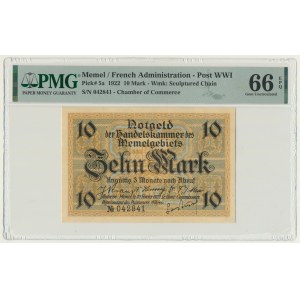 Memel (Klaipeda), 10 Mark 1922 - PMG 66 EPQ