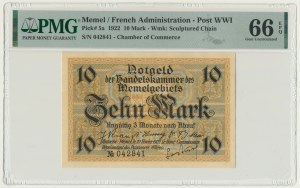 Memel (Klaipeda), 10 Mark 1922 - PMG 66 EPQ