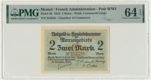Memel (Klaipeda), 2 Mark 1922 - PMG 64 EPQ