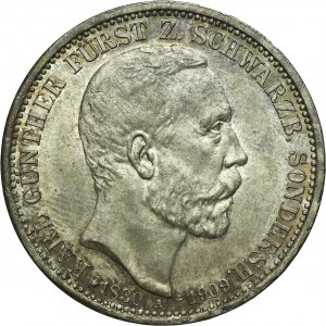 Germany, Schwarzburg-Sondershausen, Karol Günther, 3 posthumous Mark Berlin 1909 A
