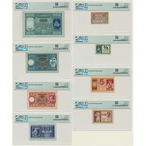 Jugosławia, Słowenia, Okupacja Niemiecka II WŚ - Laibach, zestaw 1/2-500 lirów 1944 - PMG 58-68 EPQ (8 szt.)