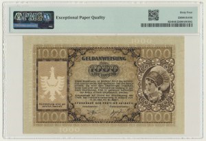 Yugoslavia, Slovenia, German Occupation WWII - Laibach, 1.000 Lir 1944 - PMG 64 EPQ - SCARCE