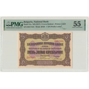 Bułgaria, 5 srebrnych lewów (1917) - PMG 55