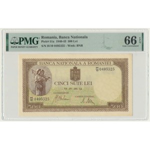 Rumunia, 500 lei 1942 - PMG 66 EPQ